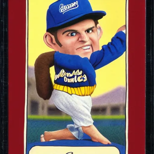 Prompt: Sloth from The Goonies rookie baseball card for the Milwaukee Brewers