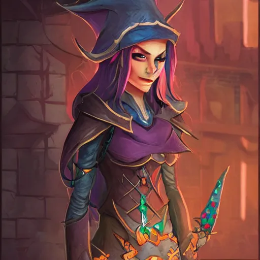 Image similar to elf rogue lurking through the alleyway, d & d style, trending on artstation, colorful, intricate, art by kev chan