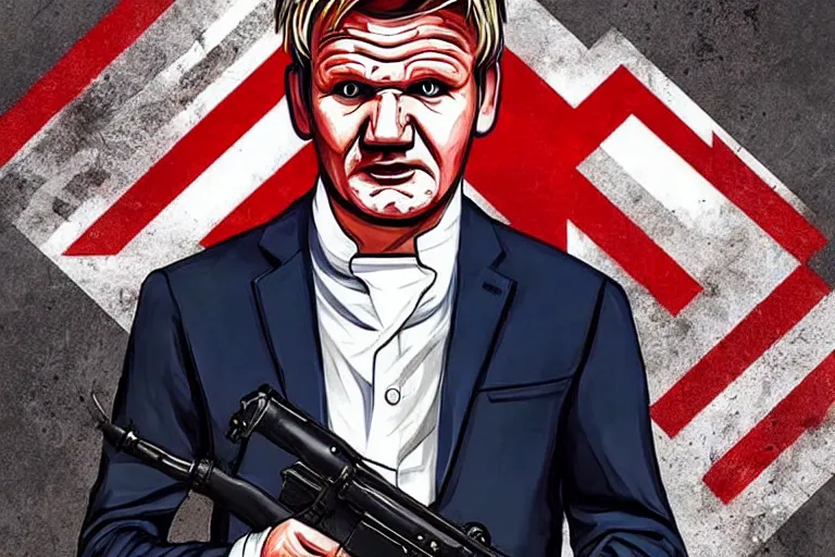 Image similar to gordon ramsay as gta art,