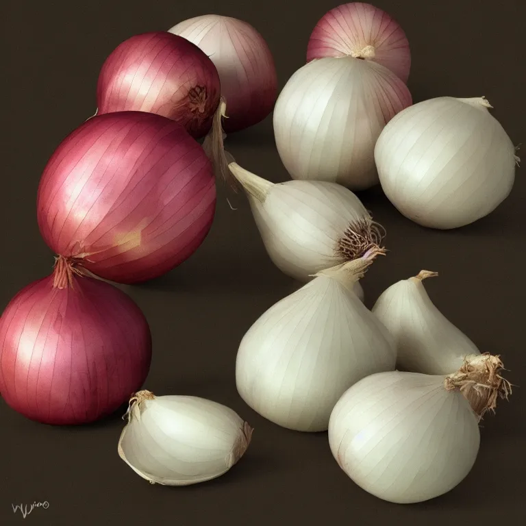 Prompt: onion by wayne barlow, 8 k, fantasy, dark