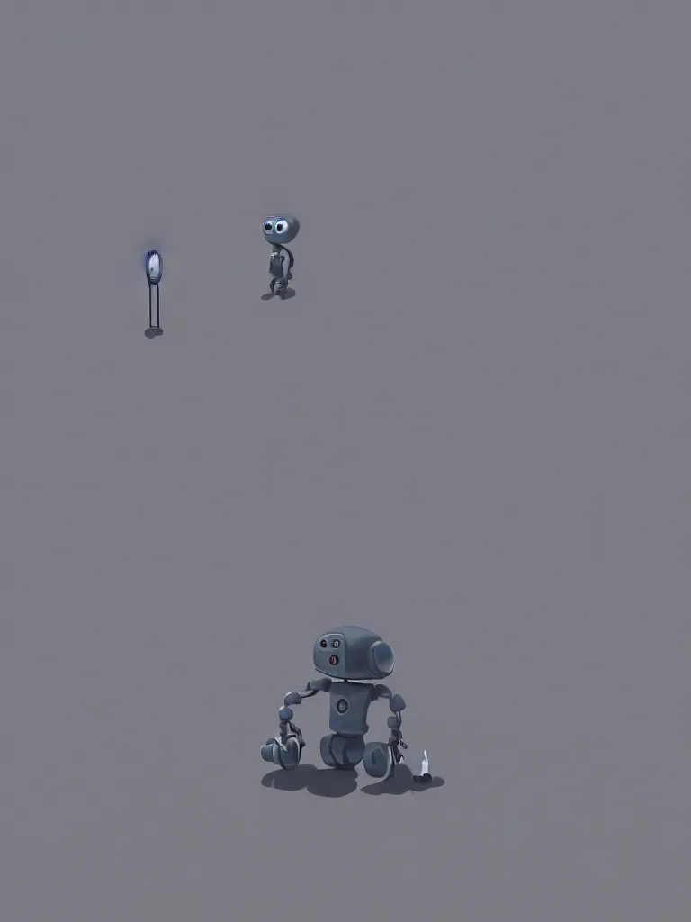 Image similar to “lonely robot at the beach by Goro Fujita, trending on artstation, highly detailed, 8k”