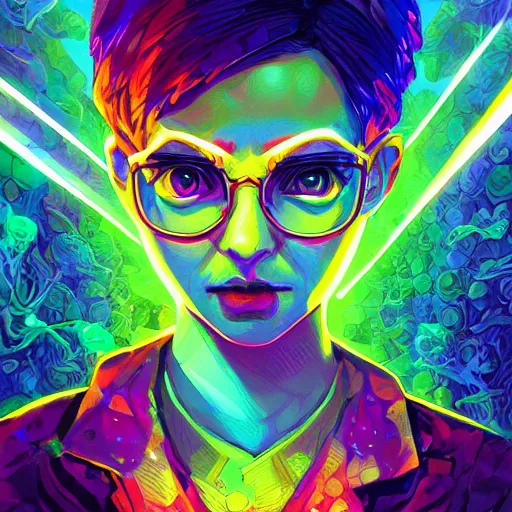 Image similar to skill magic geek inside matrix deepdream radiating a glowing aura stuff loot legends stylized digital illustration video game icon artstation lois van baarle, ilya kuvshinov, rossdraws,