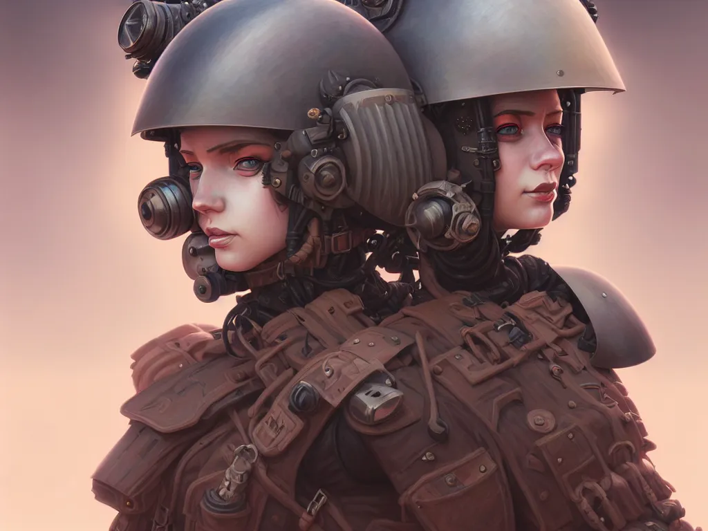 Prompt: portrait of dieselpunk blackpink lisa soldier girl, helmet, stormy sand desert, armored, highly detailed, digital painting, face detail, sharp focus, art, illustrations by loish and ayanamikodon and irakli nadar and rossdraws and wlop