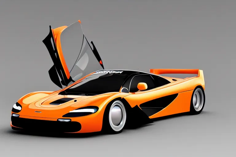 Prompt: cute cartoon McLaren F1, 8k,