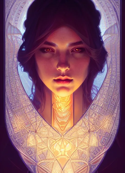 Image similar to symmetry!! portrait of water, glowing lights!! intricate elegant, highly detailed, digital painting, artstation, concept art, smooth, sharp focus, illustration, art by artgerm and greg rutkowski and alphonse mucha