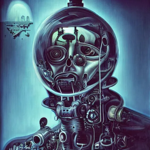 Image similar to Ghost in the machine by Salvator Dali, cyberpunk, masterpiece