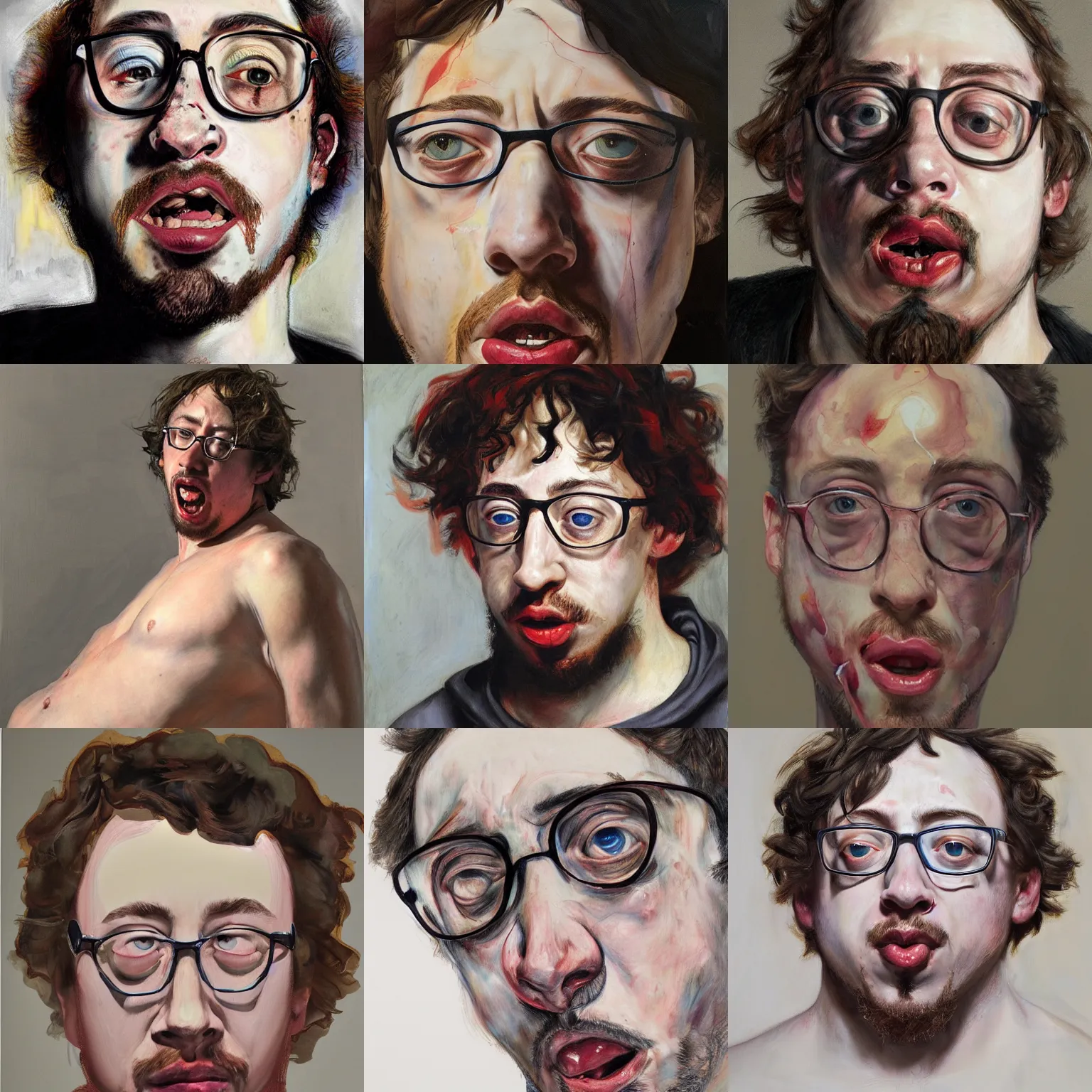 Prompt: sam hyde by jenny saville