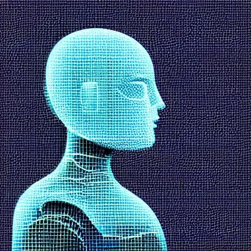 Prompt: artificial intelligence art futuristic sleek design cyber code