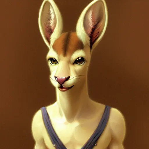 Prompt: a portrait of an anthropomorphic gazelle, furry fursona, in the style of william - adolphe bouguereau and hayao miyazaki and masamune shirow, extremely detailed, wlop