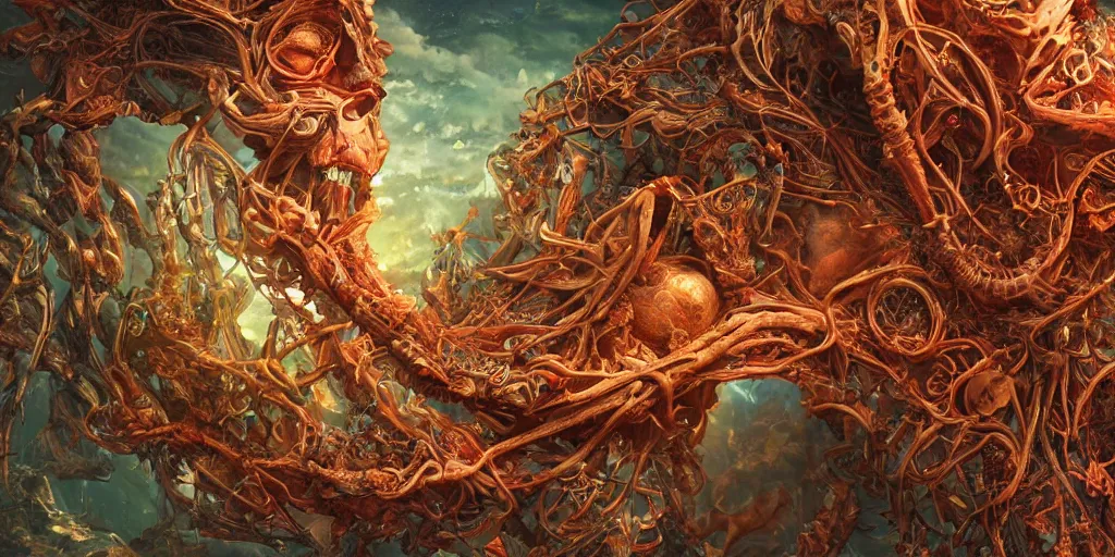 Image similar to the end of an organism, ross tran, vivid colors, anatomical, highly detailed sculpture, intricate detailed, ommatidia, 8 k, cinematic atmosphere, post - processing