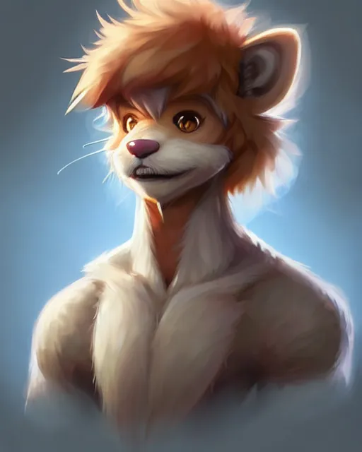 Prompt: character concept art of a cute male anthropomorphic furry | | adorable, key visual, realistic shaded perfect face, tufted softly, fine details by stanley artgerm lau, wlop, rossdraws, james jean, andrei riabovitchev, marc simonetti, and sakimichan, trending on weasyl