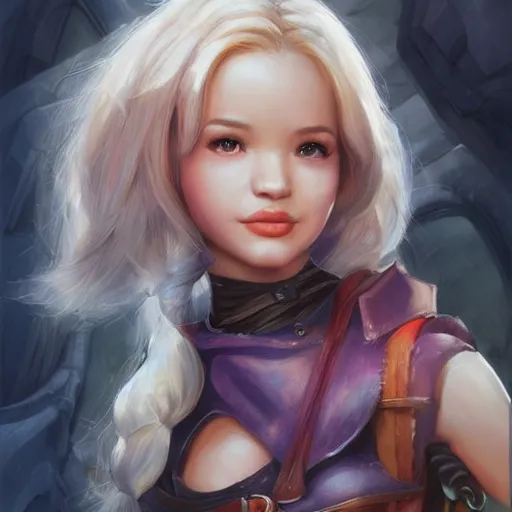 Image similar to alisa gray and dove cameron combined as kidd from chrono cross, fantasy, portrait, highly detailed, waist up, low camera angle, digital painting, trending on artstation, concept art, sharp focus, illustration, art by artgerm and greg rutkowski and magali villeneuve