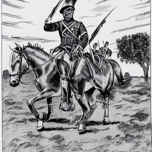 Image similar to cavalry of Robert E Lee, in the comic Tunique Bleues (1992)