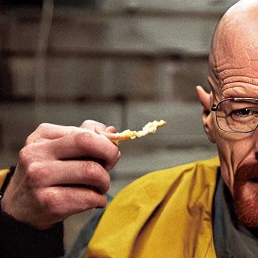 Image similar to Walter White eating burger photo