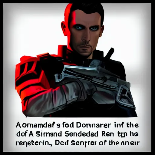 Image similar to commander shepard in the style of james bond, commander shepard posing as agent 0 0 7