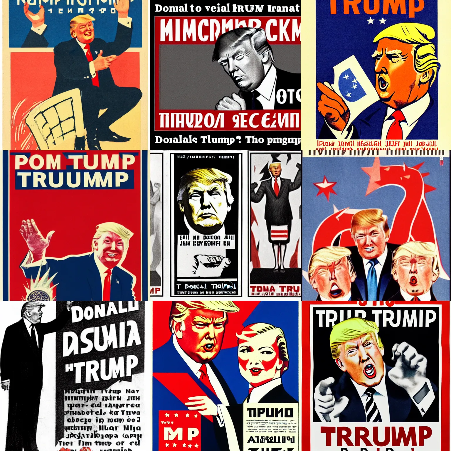 Prompt: donald trump 1930s soviet propaganda
