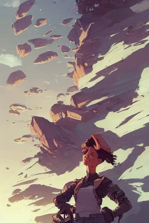 Image similar to overwhelmed with fleetting thoughts behance hd artstation by jesper ejsing, by rhads, makoto shinkai and lois van baarle, ilya kuvshinov, ossdraws, that looks like it is from borderlands and by feng zhu and loish and laurie greasley, victo ngai, andreas rocha