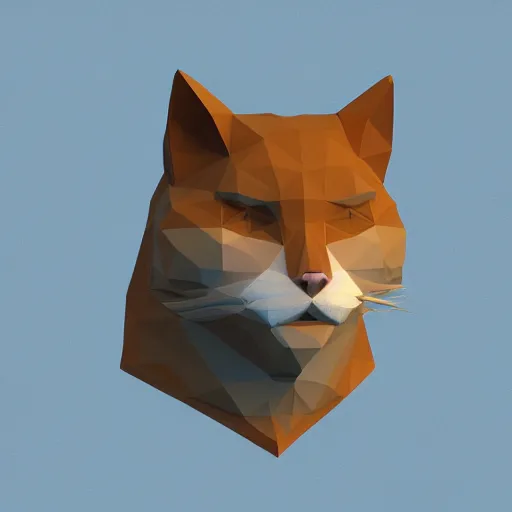 Prompt: low poly cat , 3d render , 4k