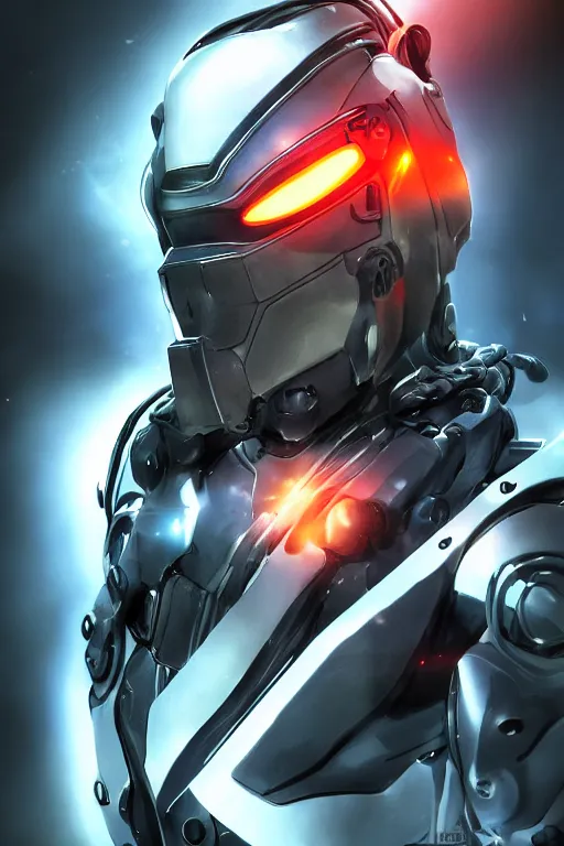 Image similar to cyber cyborg ninja mask helmet metal gear solid artic suit swat commando, global illumination ray tracing hdr fanart arstation by sung choi and eric pfeiffer and gabriel garza and casper konefal, a spectacular view cinematic rays of sunlight comic book illustration, by john kirby