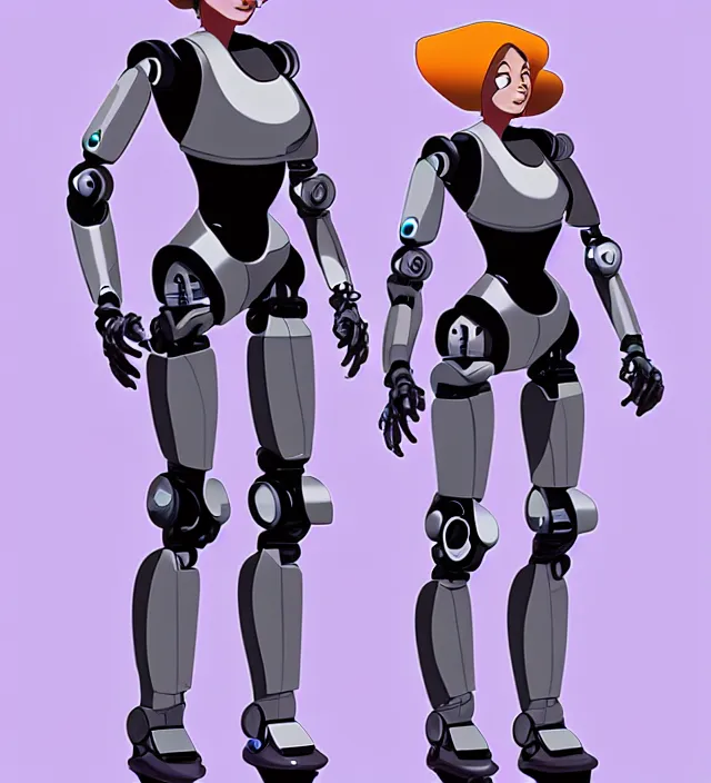 Image similar to the female robot protagonist, animation character design by don bluth, action - adventure, sharp detail, artstation trending, conceptart. com