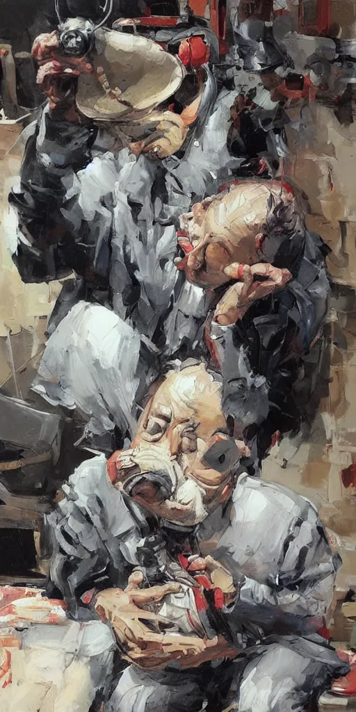 Prompt: oil painting scene from artist's workshopportraits art by kim jung gi