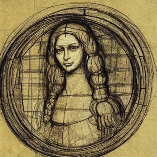 Prompt: leonardo davinci sketch of drawing of a human in a circle representing the golden ratio but it's barbie, plastic barbie doll