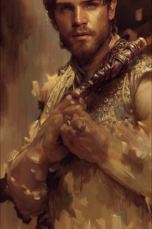 Image similar to attractive man, game of thrones, painting by gaston bussiere, craig mullins, greg rutkowski, alphonse mucha