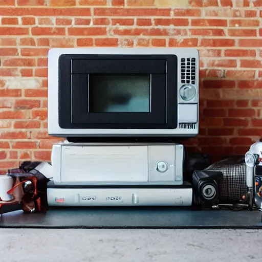 Prompt: a professional studio photograph ((((((((((((((((((((((((((((((of a 90s television and VHS combo playing a video)))))))))))))))))))))))))))))) of clouds, key light, 50mm, shallow depth of field, no artefacts