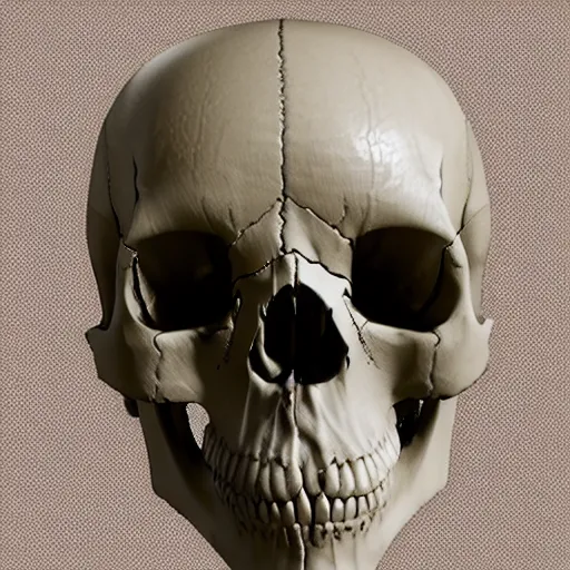 Image similar to real human skull with circluar digital eyes