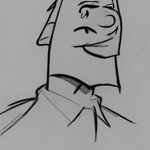 Prompt: milt kahl sketch of a beta male cuck