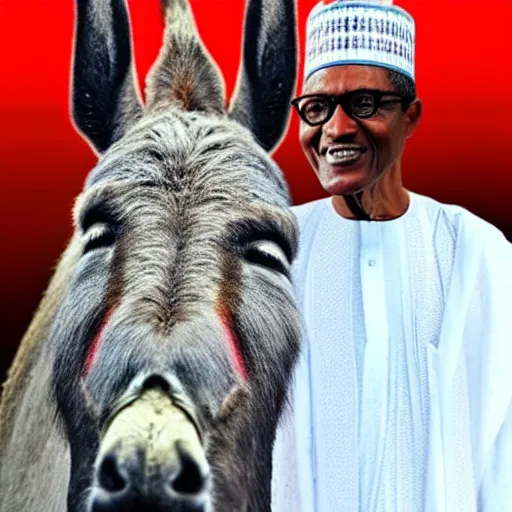 Image similar to A donkey with Muhammadu Buhari's face