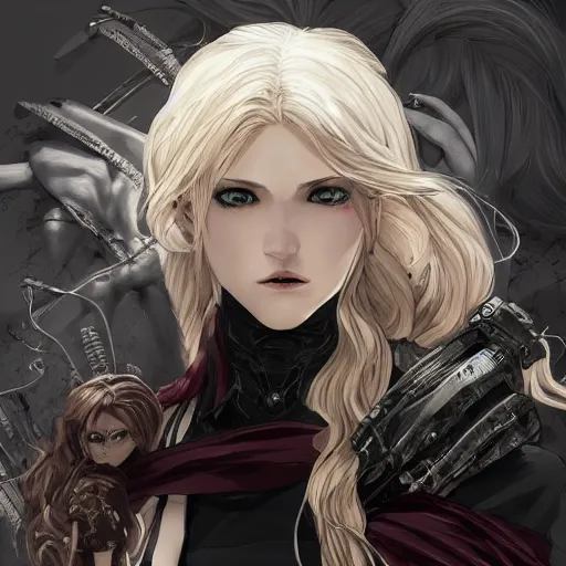 AI Art: Running Vampire Hunter Girl by @MT