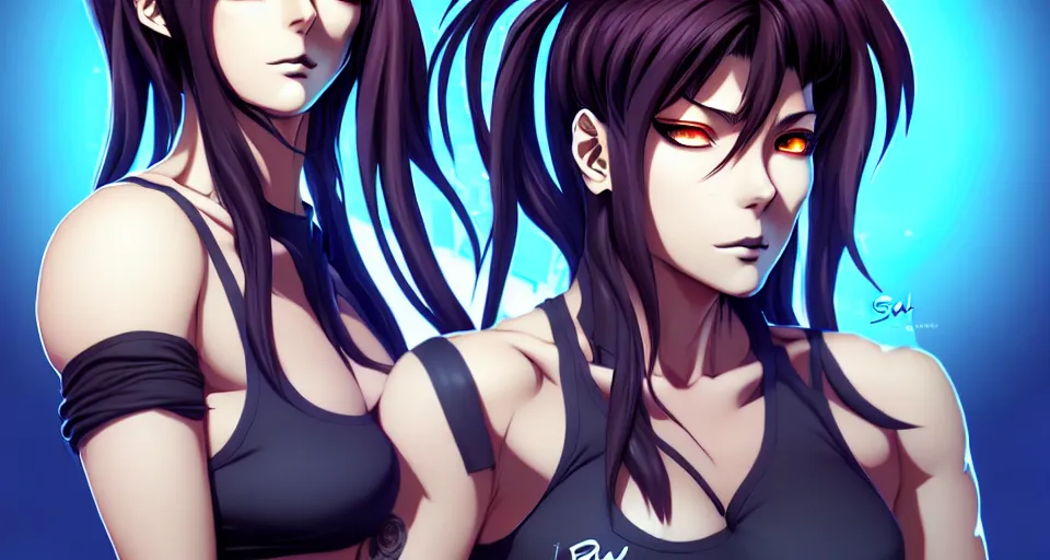 Image similar to a portrait of revy from black lagoon manga, symmetrical eyes, symmetrical face, art by lois van baarle and loish and ross tran and rossdraws and sam yang and samdoesarts and artgerm, digital art, highly detailed, intricate, sharp focus, trending on artstation hq, deviantart, unreal engine 5, 4 k uhd image