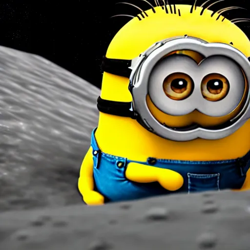 Prompt: macro photo of minions fighting on the moon, ultra realistic