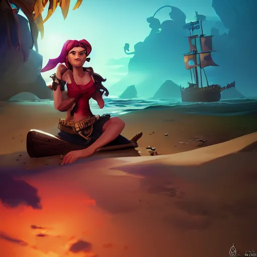 Image similar to jack the pirate mermaid on sea of thieves game avatar hero, behance hd by jesper ejsing, by rhads, makoto shinkai and lois van baarle, ilya kuvshinov, rossdraws global illumination