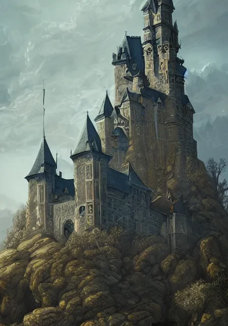 Image similar to castle, intricate, elegant, highly detailed, digital painting, artstation, concept art, smooth, sharp focus, illustration, pre - raphaelite style