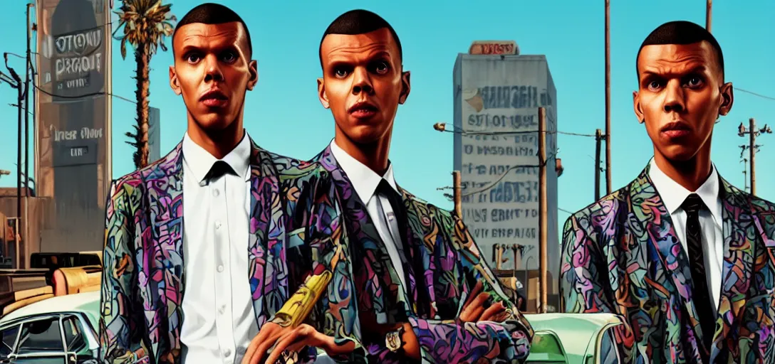 Image similar to Stromae in GTA V loading screen by Stephen Bliss