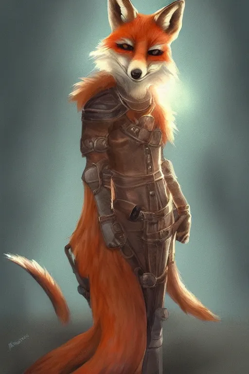 Image similar to an anthropomorphic medieval fox with a fluffy tail, backlighting, trending on artstation, digital art, furry art, trending on furaffinity, fantasy art, by kawacy