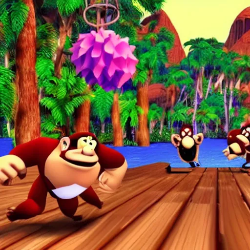 Prompt: donkey kong 6 5 world premier trailer 4 k hdr