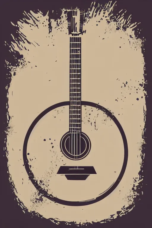 Prompt: minimalist boho style art of a guitar, illustration, vector art