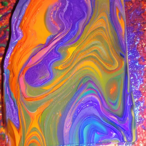 Image similar to acrylic pour painting, psychedelic, dreamy