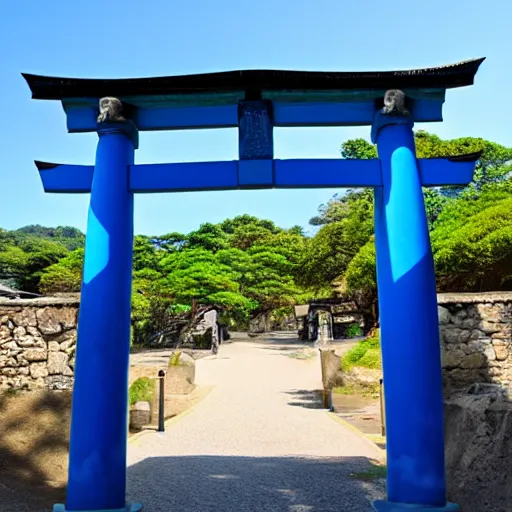 a blue torii gate | Stable Diffusion