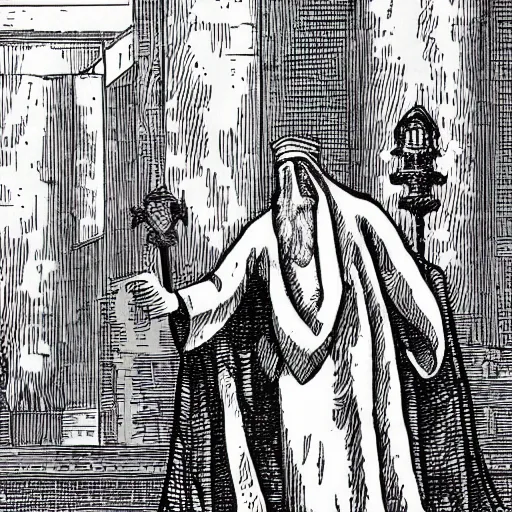 Prompt: A patriarchal priest of a long-forgotten Lovecraft god