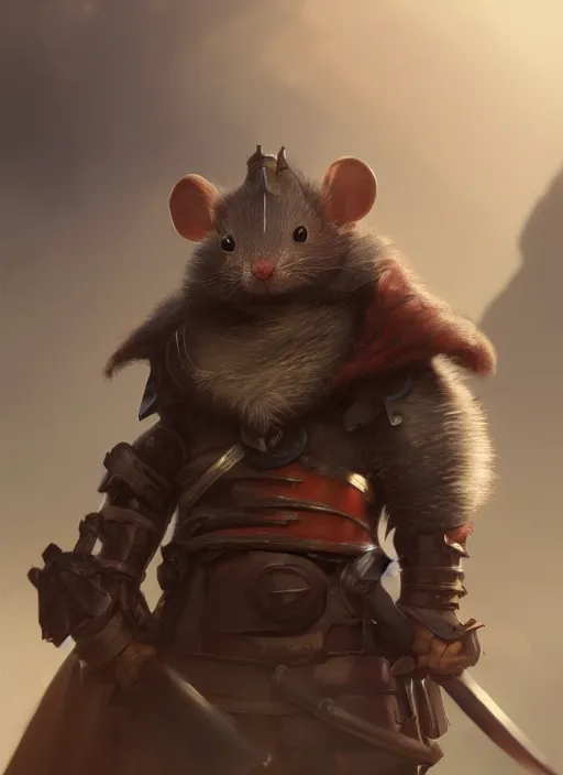 Image similar to portrait, cute mouse as a knight, dramatic lighting, cinematic, establishing shot, extremly high detail, foto realistic, cinematic lighting, post processed, concept art, artstation, matte painting, style by eddie mendoza, raphael lacoste, alex ross