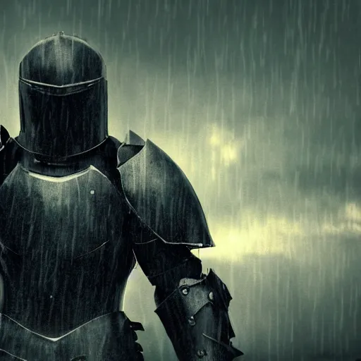 Prompt: dark armor knight in a thunderstorm, epic scene, cinematic, ultra photorealistic, 8k,