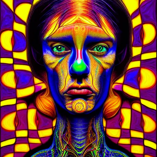 Image similar to An extremely psychedelic portrait of Alex Gray, surreal, LSD, face, detailed, intricate, elegant, lithe, highly detailed, digital painting, artstation, concept art, smooth, sharp focus, illustration