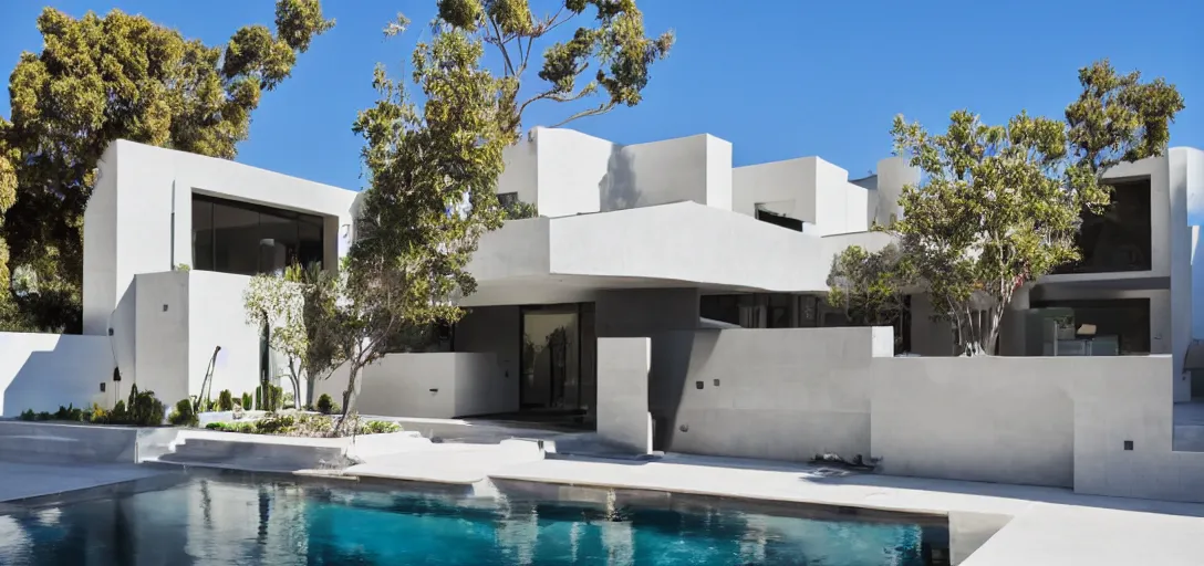 Image similar to the perfect beautiful modern house in los angeles 50mm camera