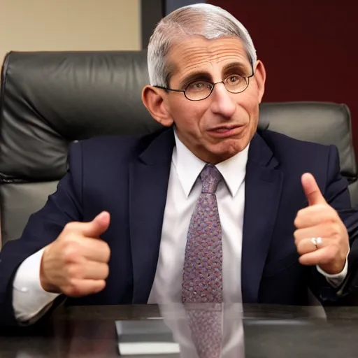 Image similar to Anthony Fauci as Michael Scott on the office