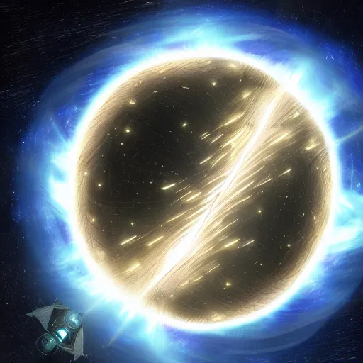 Prompt: Starship recharges in energy on a dyson sphere encompassing a dying star