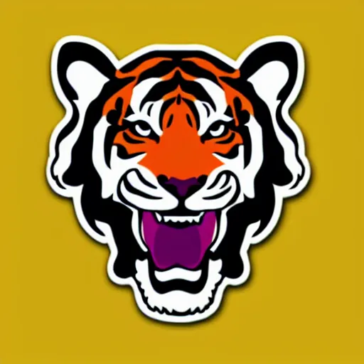 Prompt: A nice colorful tiger sticker